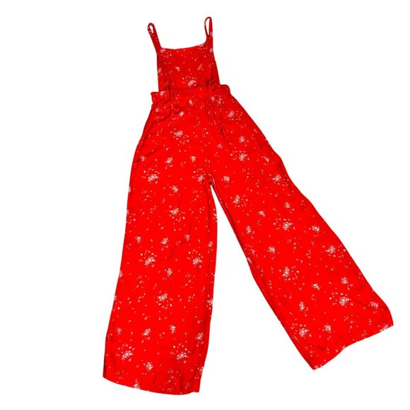 Free People Pants - Free People Sweet in the Streets Boho Floral wide leg Jumpsuit, XS overalls